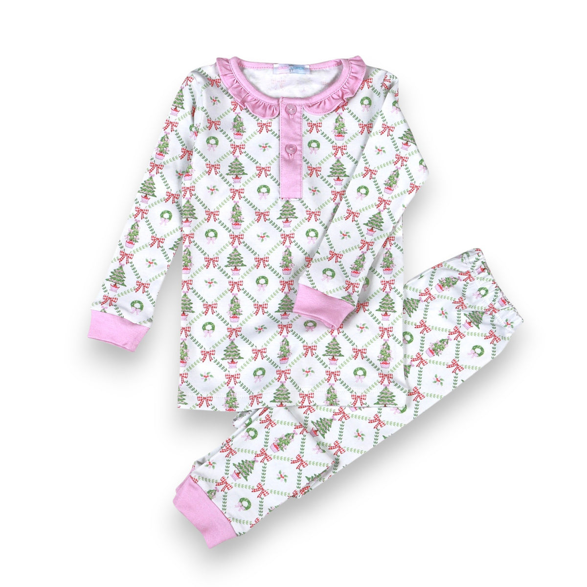 Baby Loren Christmas Trees Pima Two Pcs Loungewear TRE-799 5309