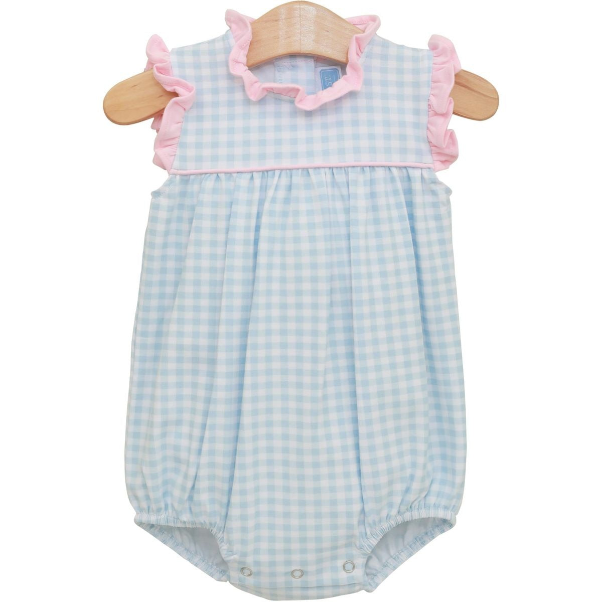 Trotter Street Kids Meredith Bubble Light Blue Gingham/Light Pink  TSK-02577 5301