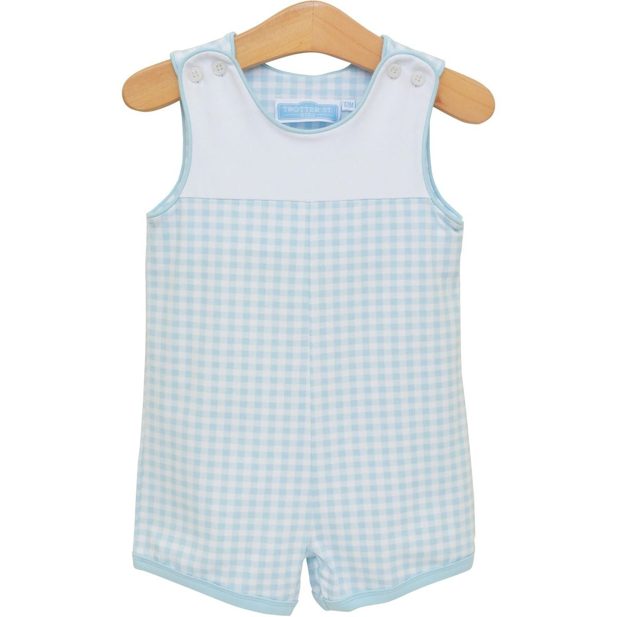Trotter Street Kids Madden Jon Jon Light Blue Gingham TSK-02579 5301