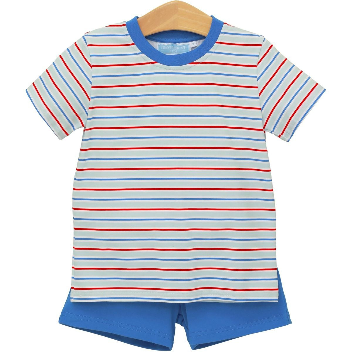 Trotter Street Kids Drew Short Set Patriotic Stripe TSK-02624 5301