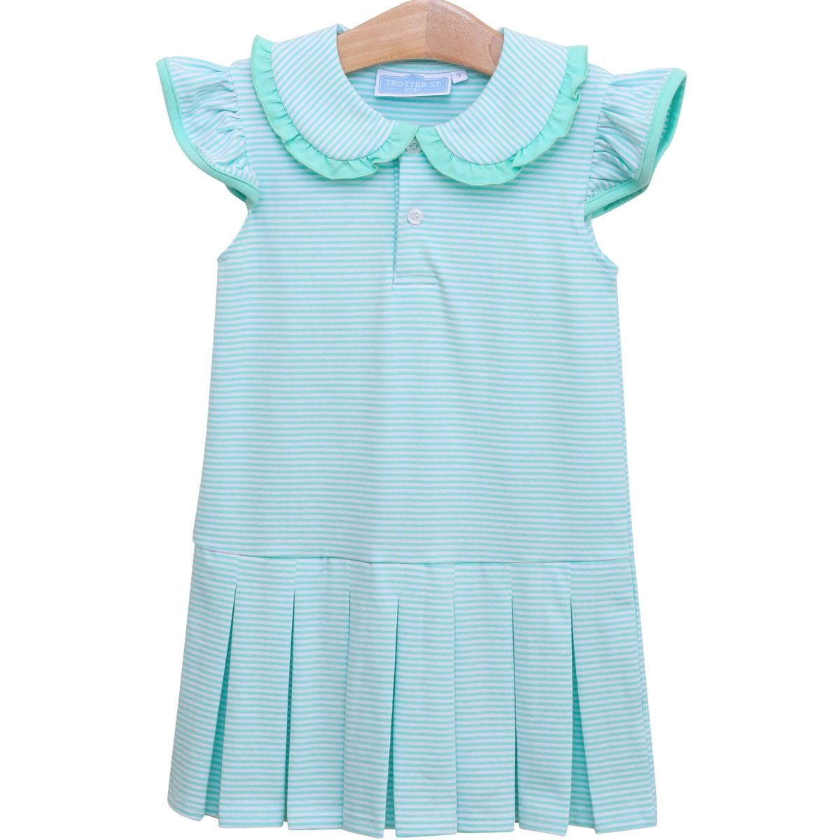 Trotter Street Kids Camilla Dress Mint Stripe TSK-02631 5301
