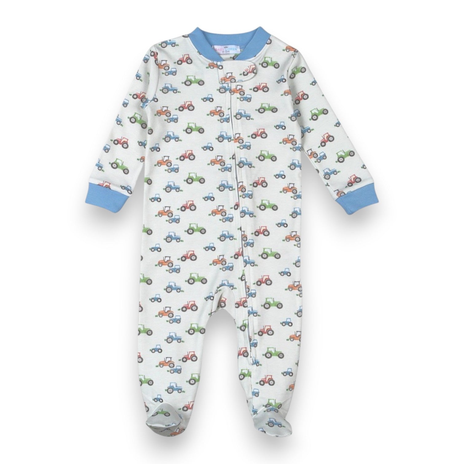 Baby Loren Tractors Pima Zipper Footie TTO-014