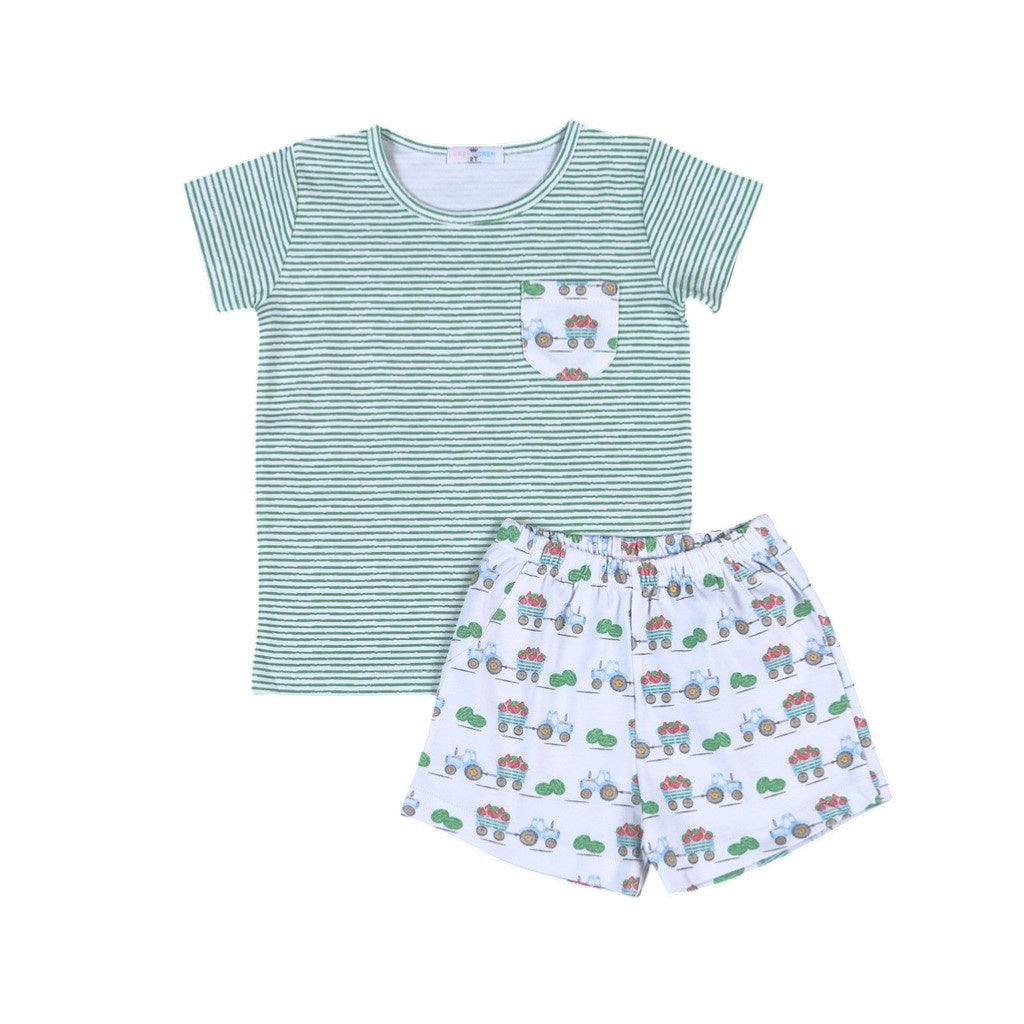 Baby Loren Tractors and Melons Short Set TTR-020 5301