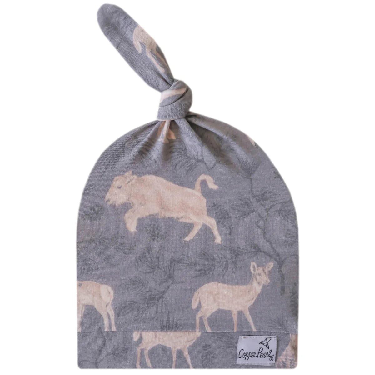 Copper Pearl Newborn Top Knot Hat