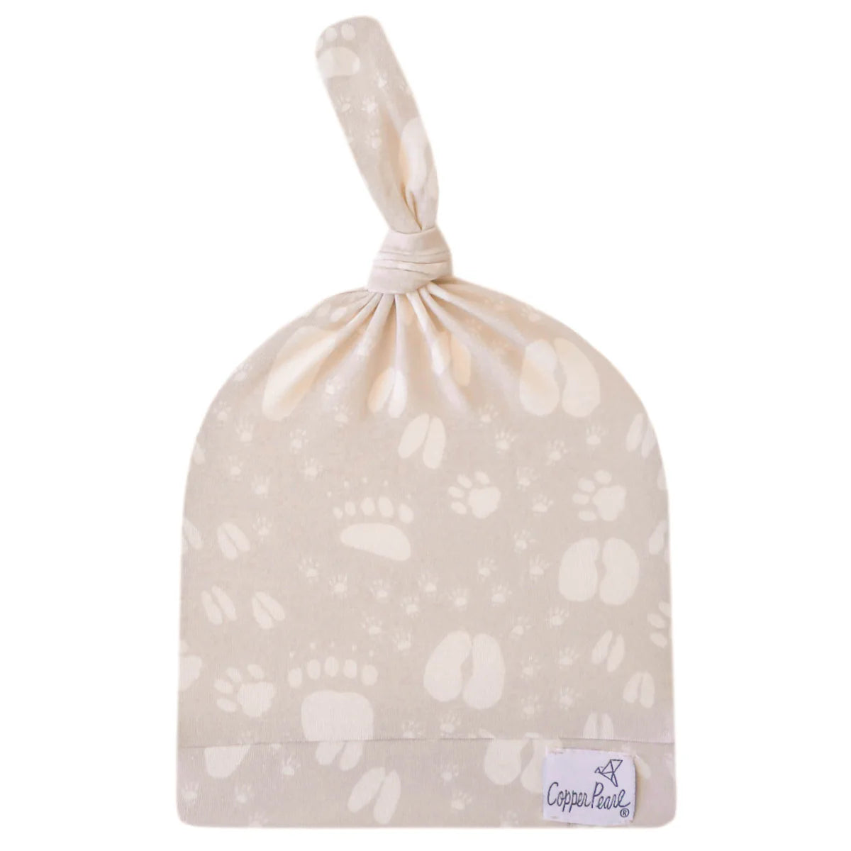 Copper Pearl Newborn Top Knot Hat