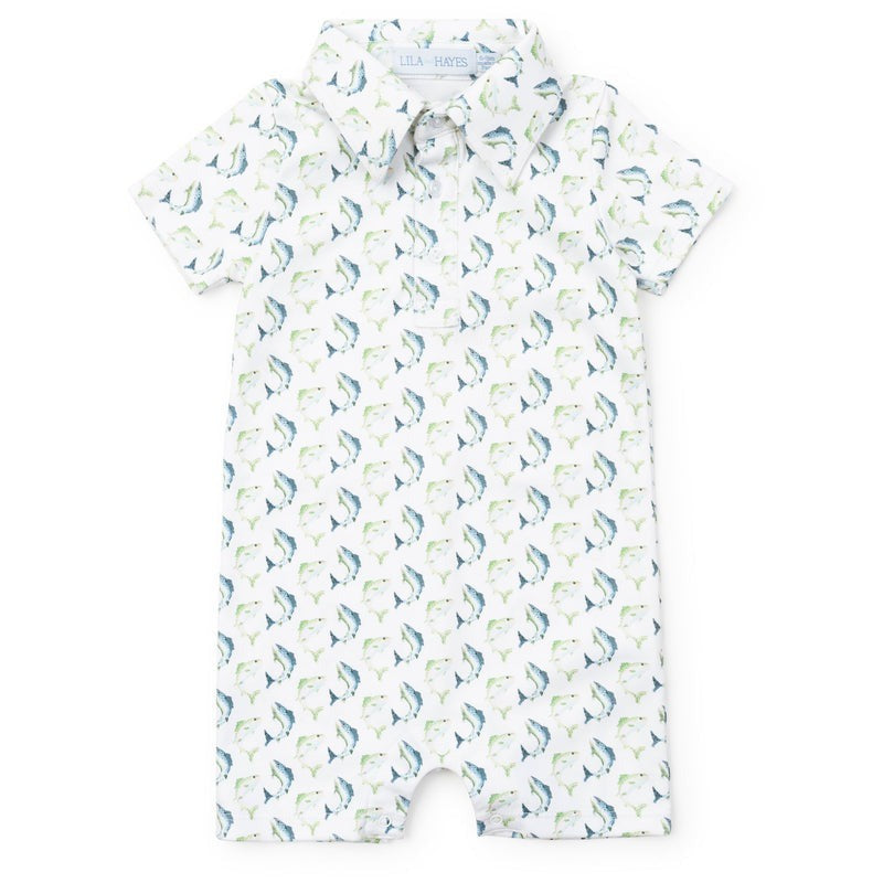 Lila & Hayes Tripp Boys' Polo Shortall Jumping Trout 5301