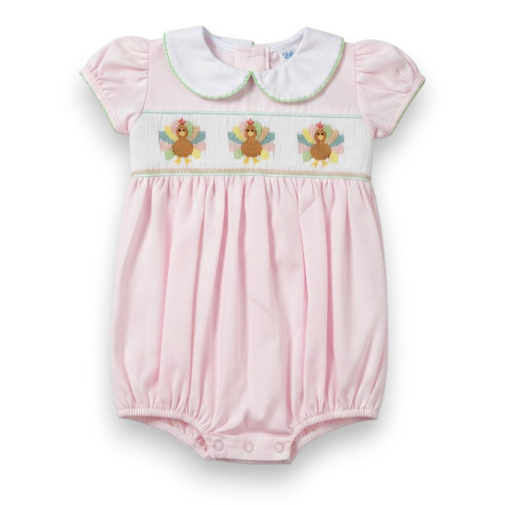 Lulu Bebe Turkey Smocked Waist Bubble Pink Rosie-7