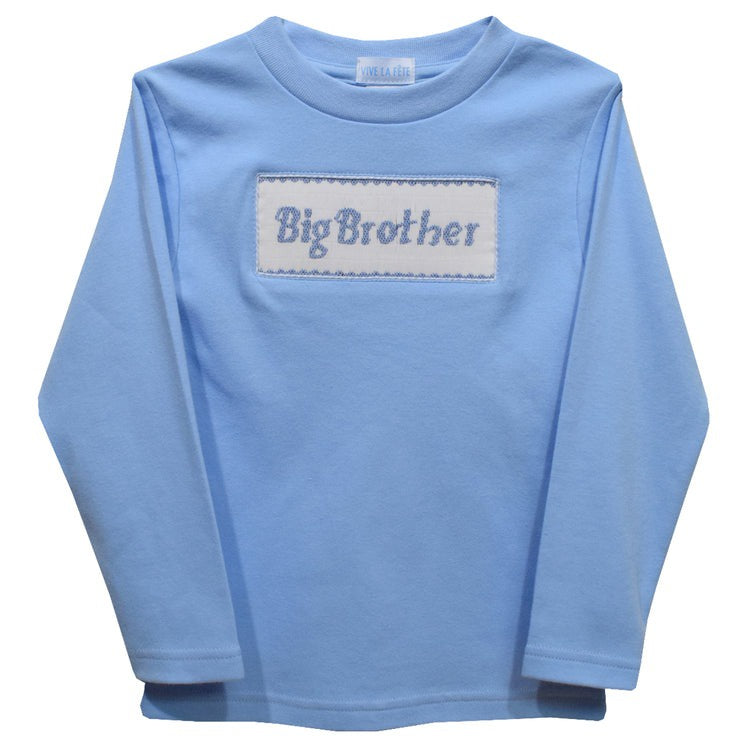 Vive La Fete Blue Big Brother Long Sleeve Smocked Tee 5110