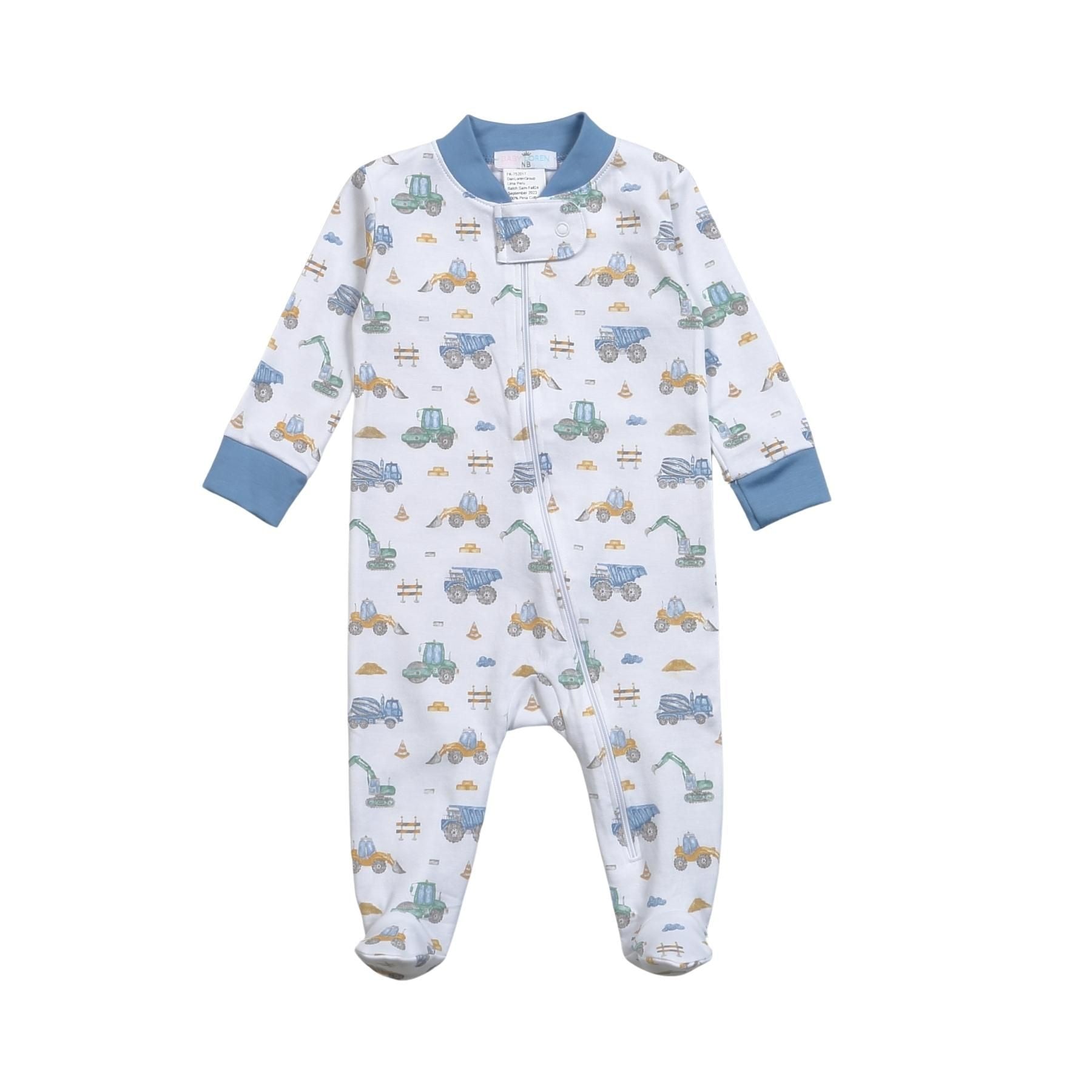 Baby Loren Construction Site Pima Zipper No Feet CST-299 5107