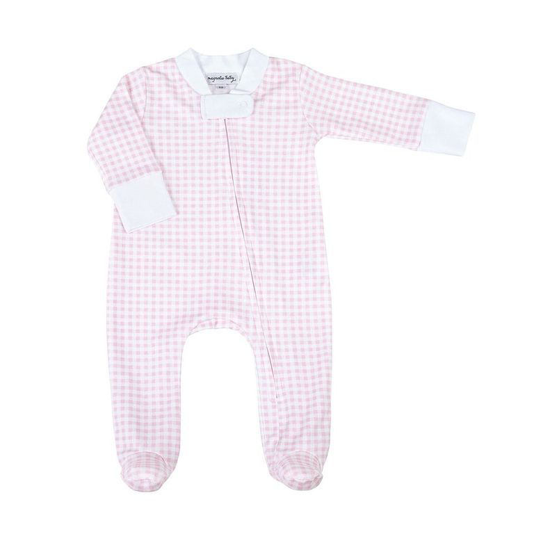 Magnolia Baby Mini Checks Spring 24 Zipper Footie 5103