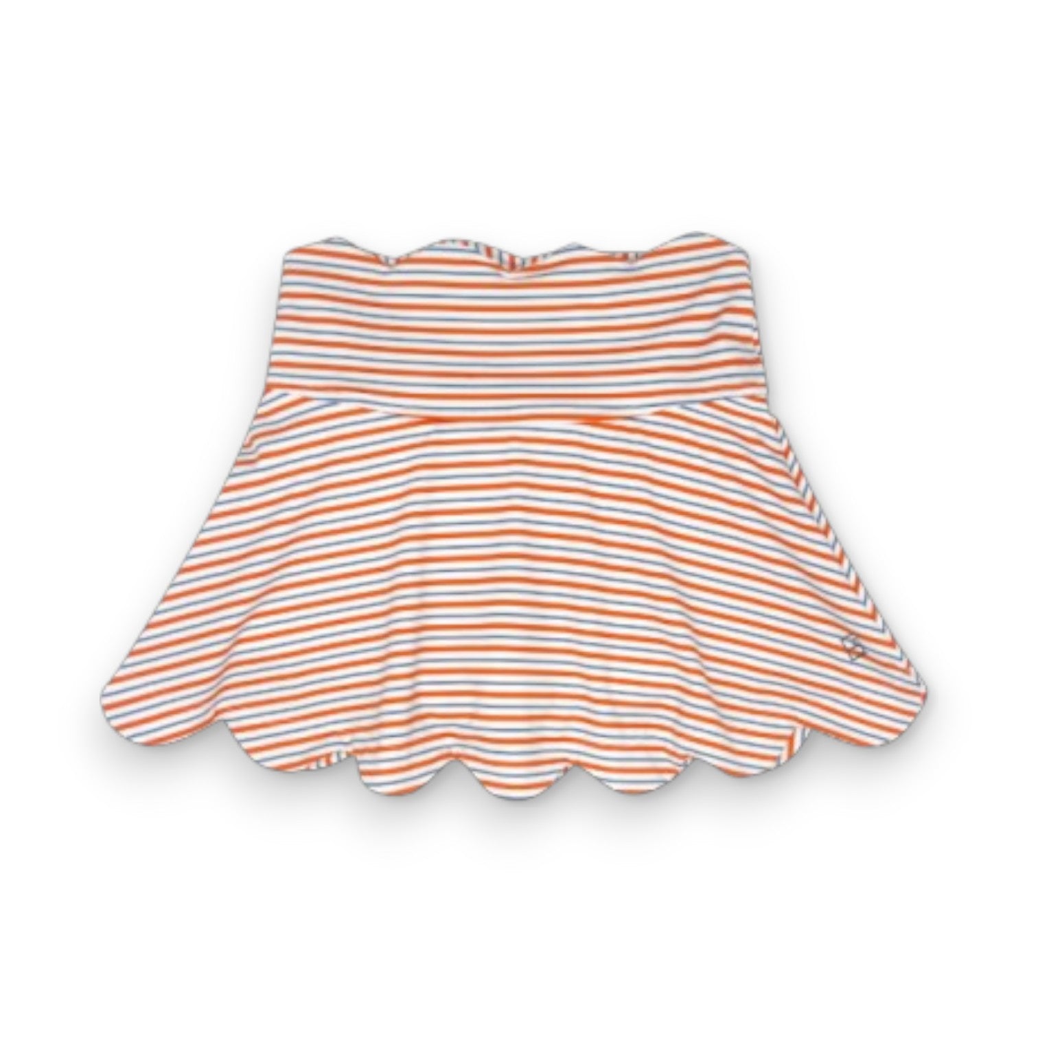 Set Athleisure Zoe Scallop Skort Orange Spice and Baton Rouge Blue Stripe 5308