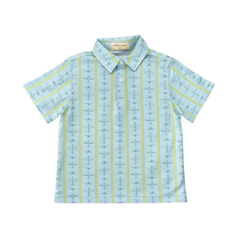 Nella June Boy's Performance Polo Airplane 2605Air 5301