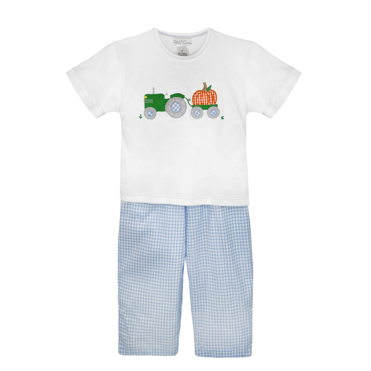 Petit Ami Top & Pant Set Tractor & Pumpkin 4883 5107