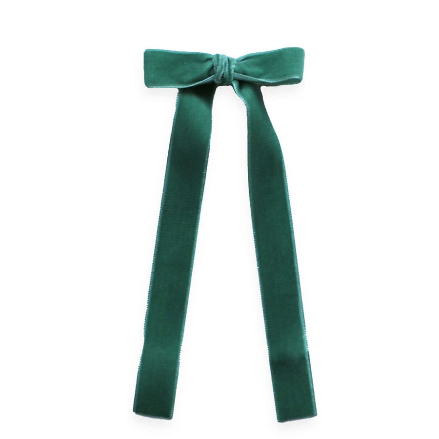 Eva's House Velvet Long Tail Bow Snap Clip 5207