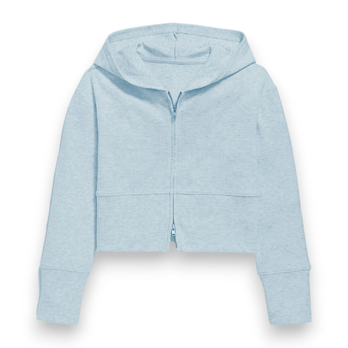 Suzette Ribbed Cot/Ray Zip Hoodie Art Blue T9930 5309