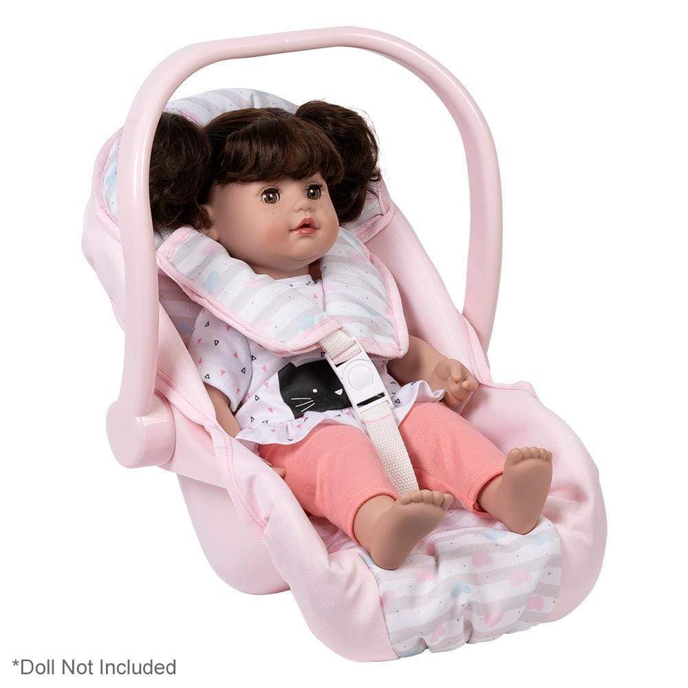Adora Baby Doll Car Seat Carrier - Pastel Pink Hearts