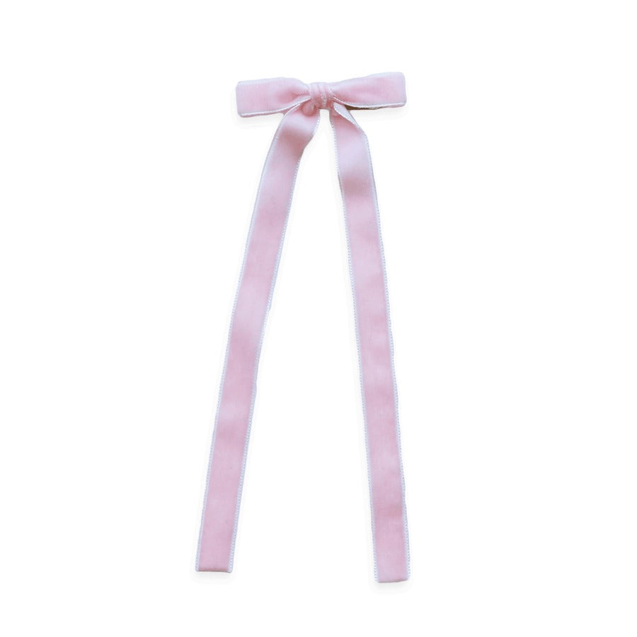 Eva's House Velvet Long Tail Bow Snap Clip 5207