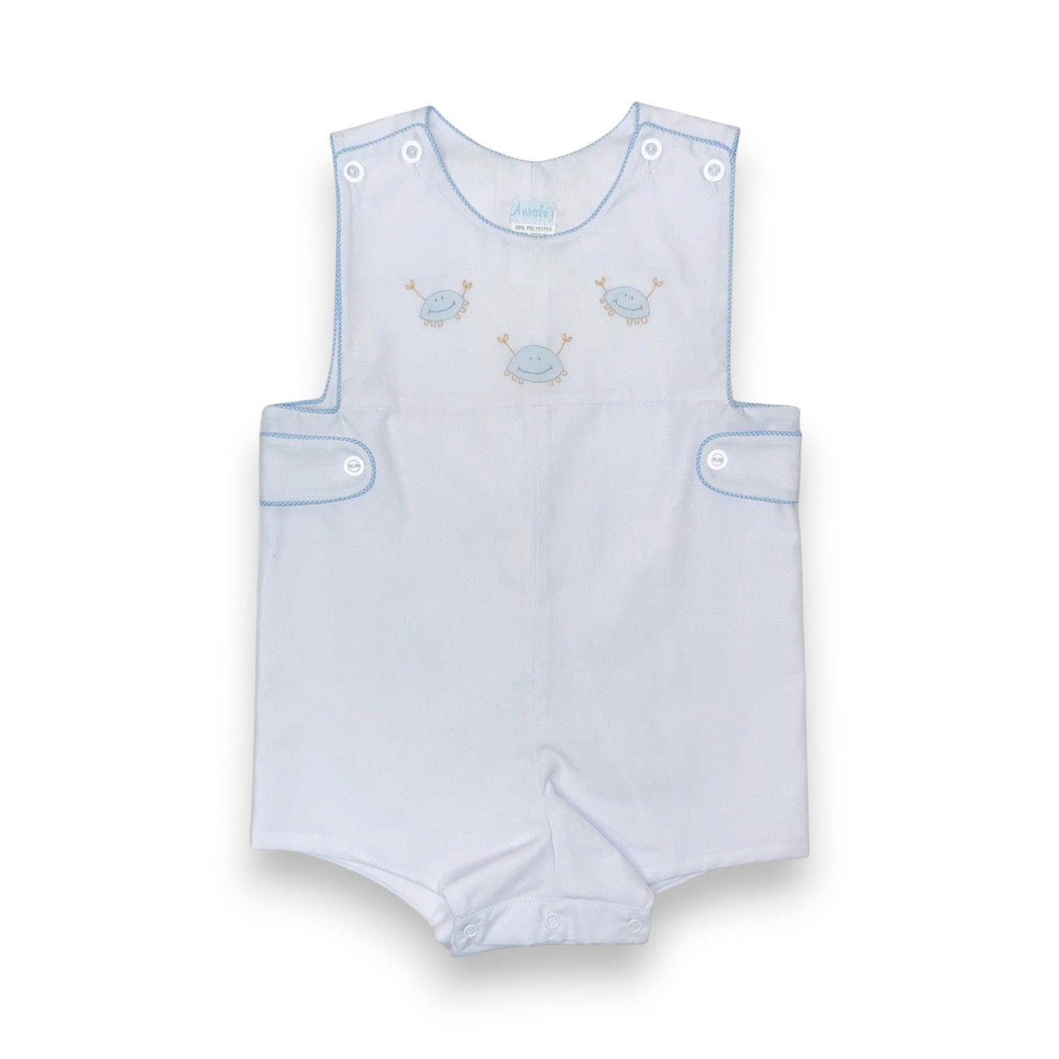 Auraluz Sleeveless Shortall Blue Check Crab # 3 561-BCC 5303