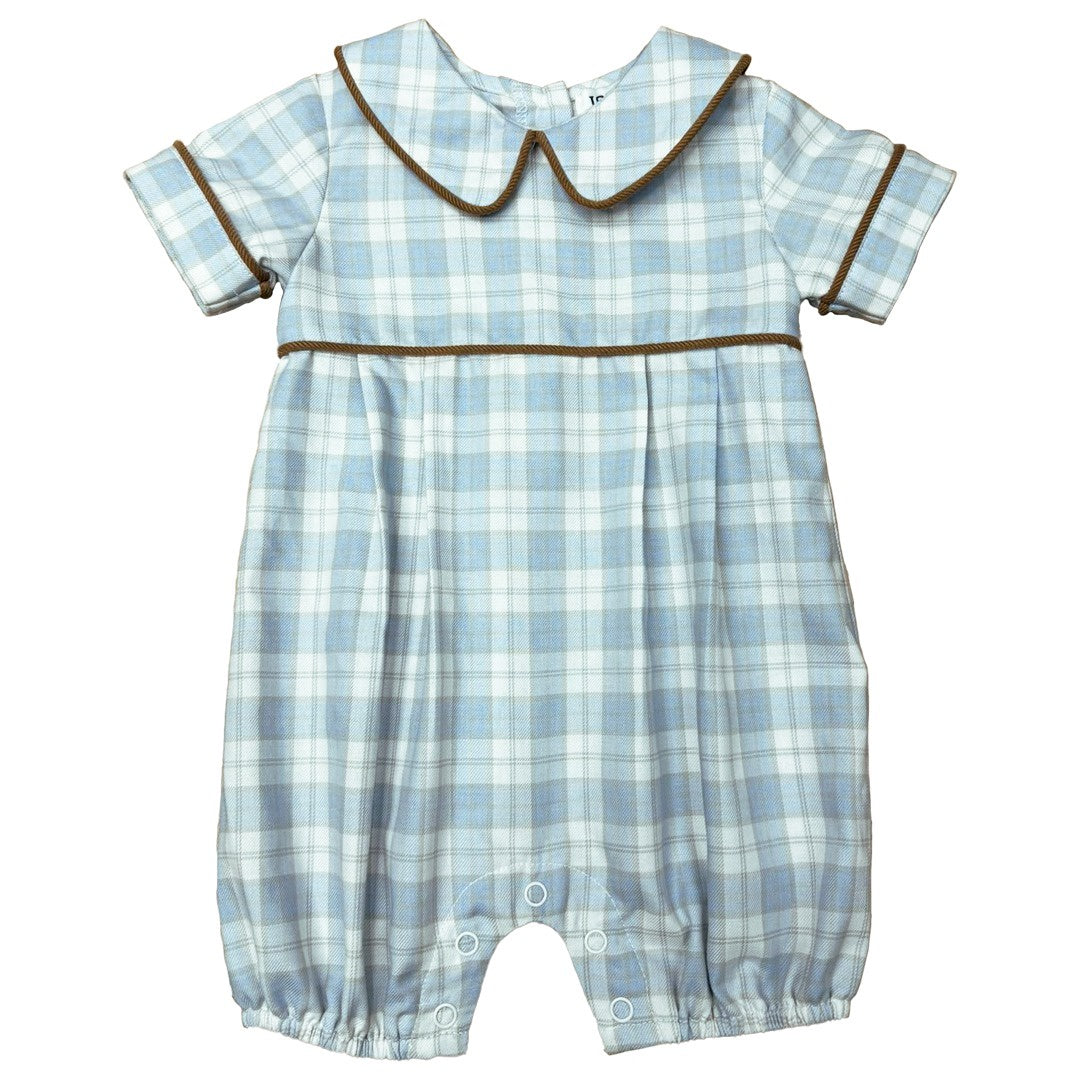 Ishtex Blue/Plaid Boy's Romper 5F113 5208