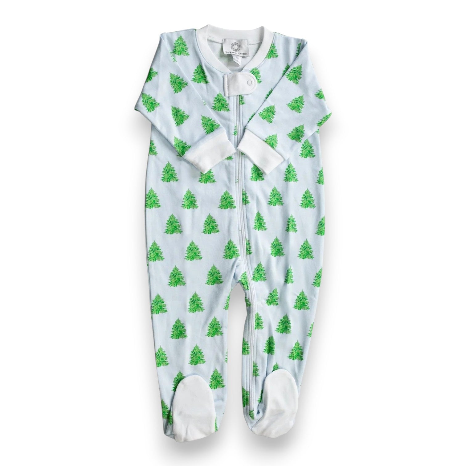 Proper Peony Blue Tannenbaum Footed Zipper PJ 5308