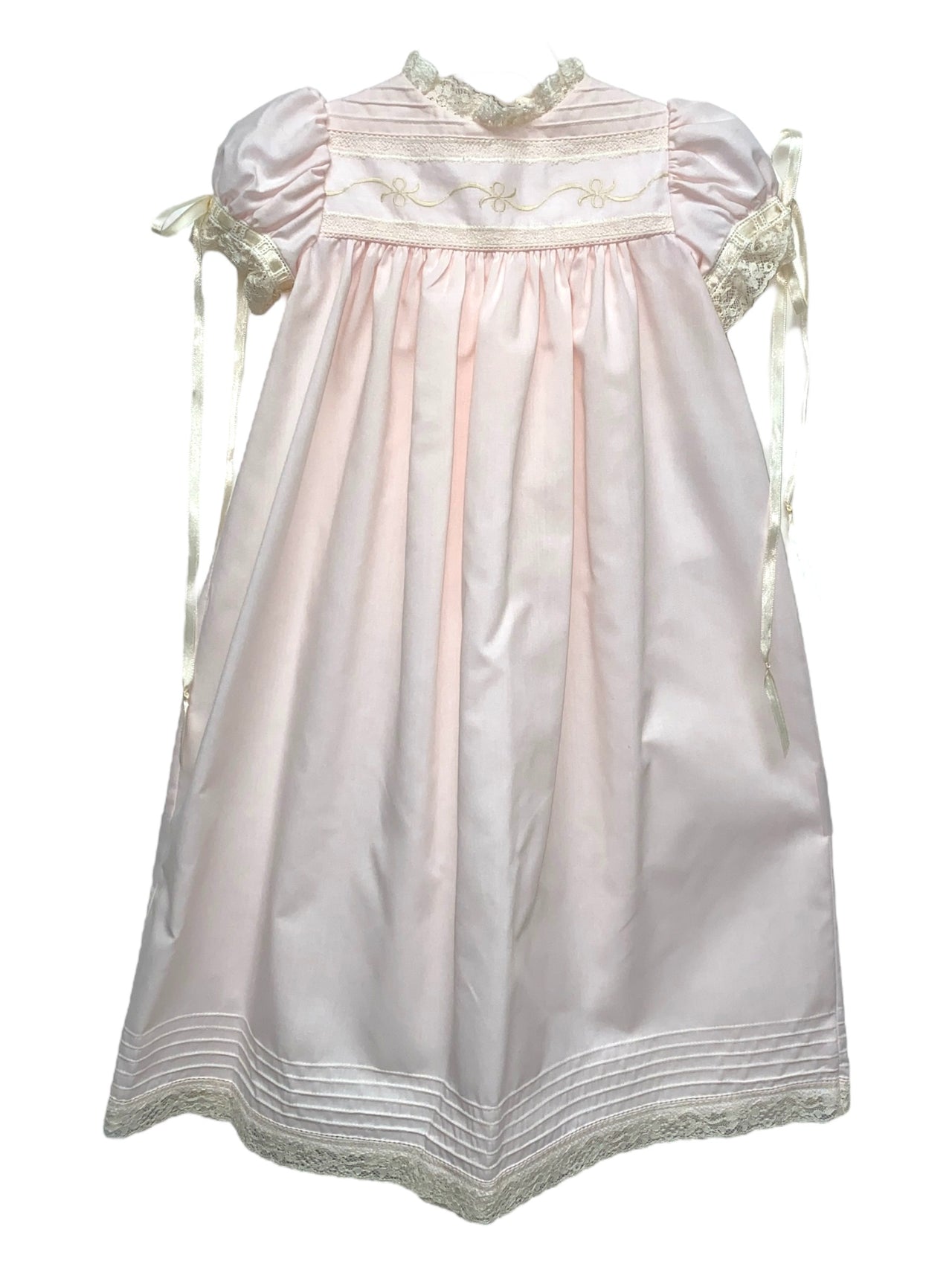 Treasured Memories Pink & Ecru Daygown 0/3m 5202