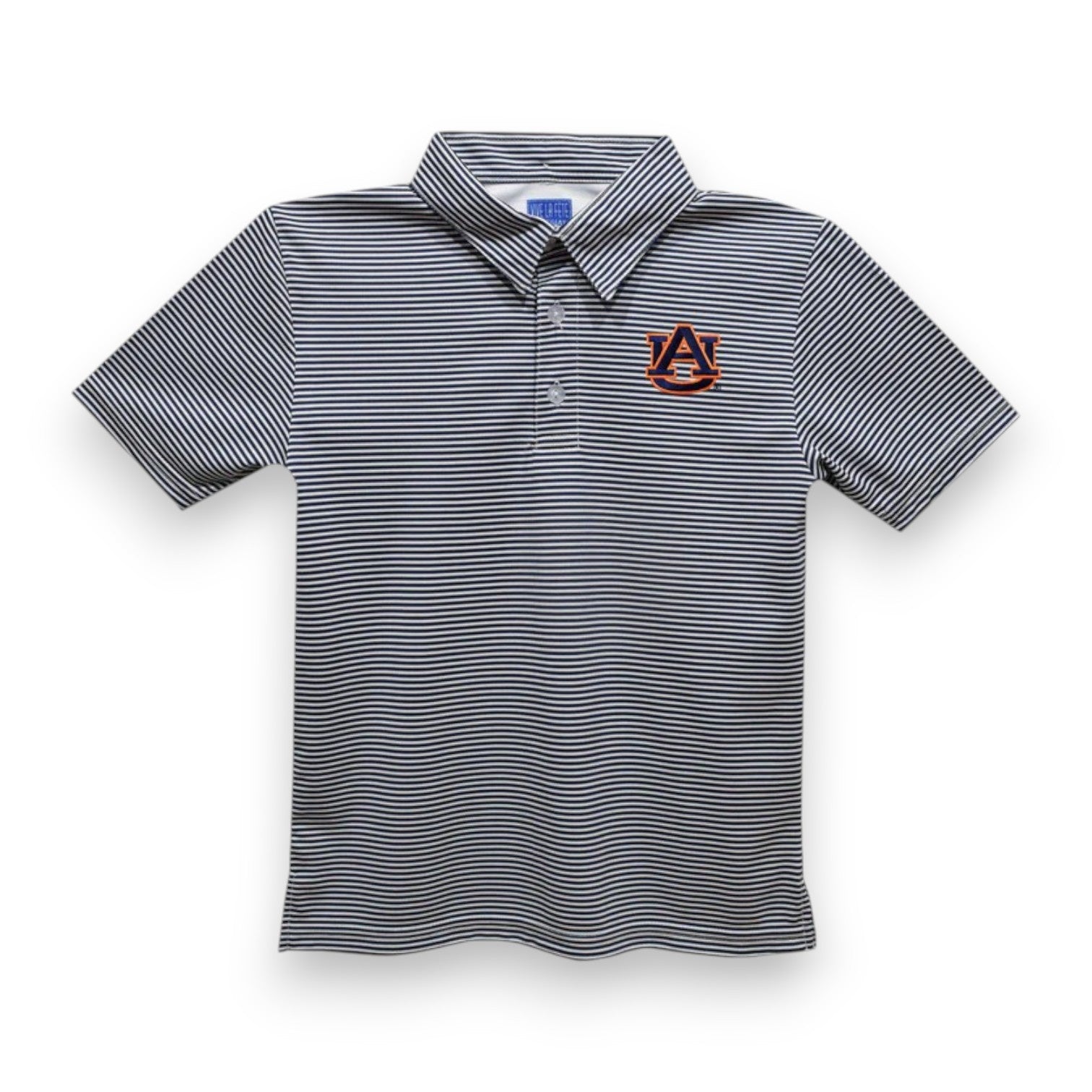 Vive La Fete Auburn University Tigers Emb Navy Stripes Short Sleeve Polo Box Shirt NAU1_TPPL15 5305