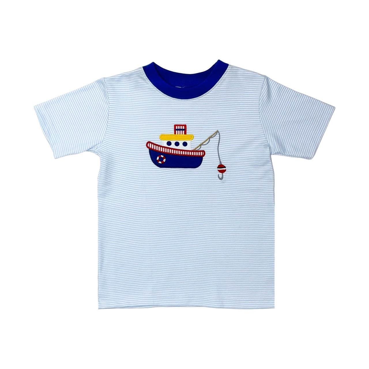Zuccini Fishing Boat Harry's Play Tee, Lt Blue Bitty knit 5302