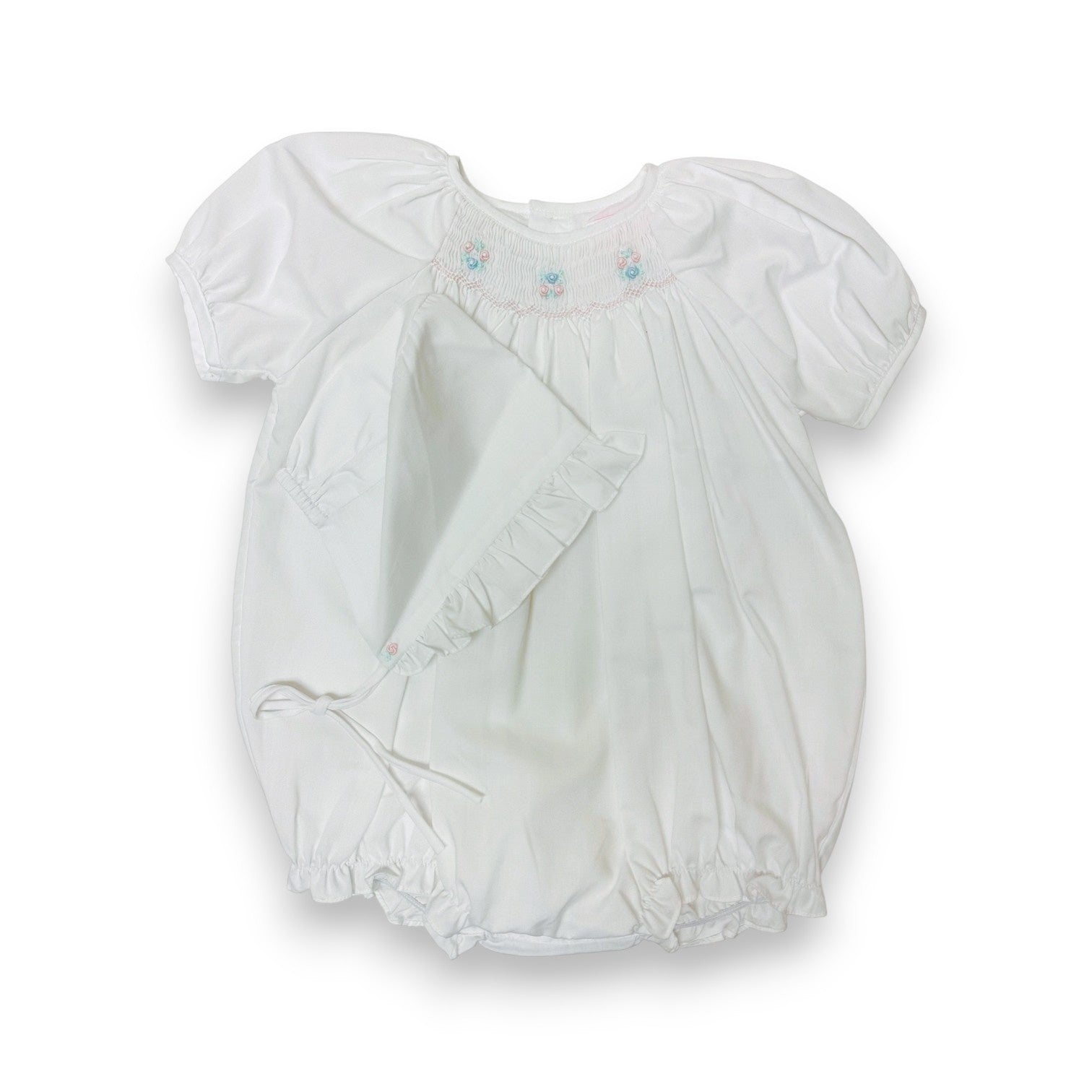 Petit Ami White Bubble/Hat W/Smocking 5001/5231