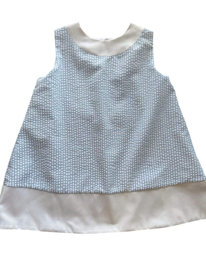 Angels & Company Camilla Blue Seersucker Dress 5301