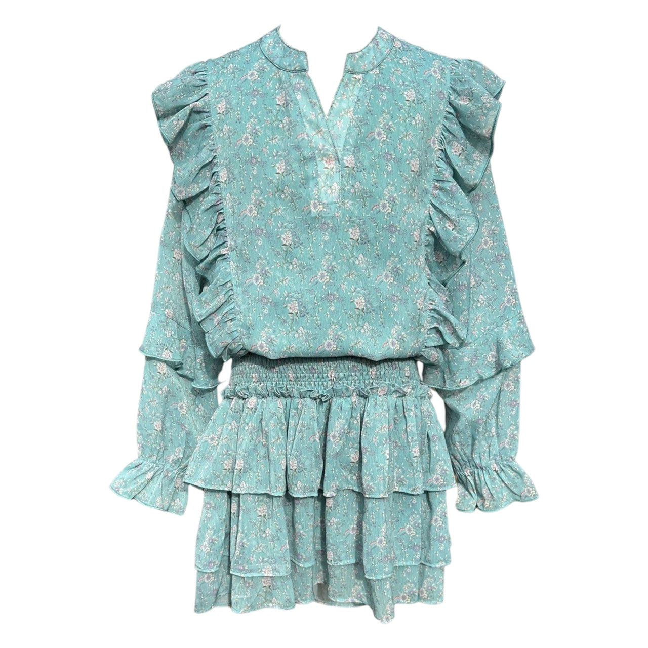 Pleat Campbell Dress Whimsy Teal 5207