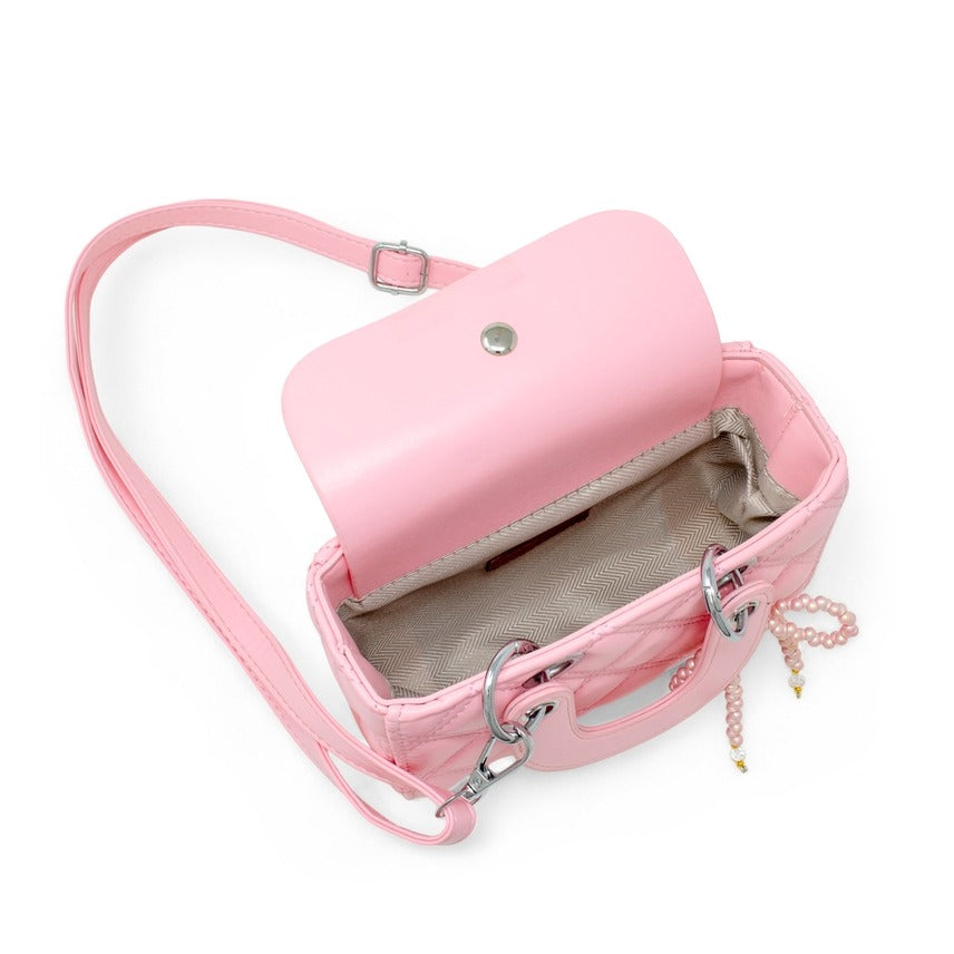 Tiny Treats Quilted Rectangle Bow Charm Handbag