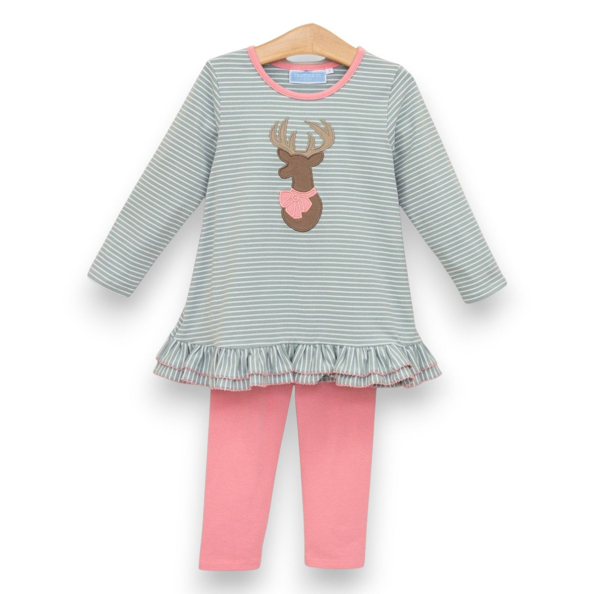 Trotter Street Kids Deer Ruffle Pant Set TSK-02813 5307
