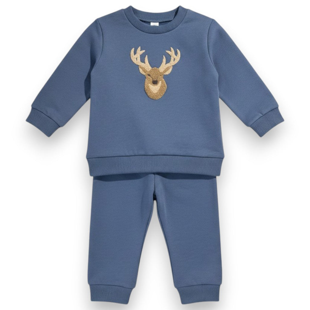 Three Sisters Deer Applique Boys Jogger Set 807 5307