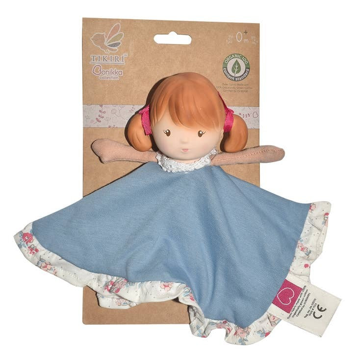 Tikiri Teeny Doll Organic Comforter w/ Natural Rubber Head