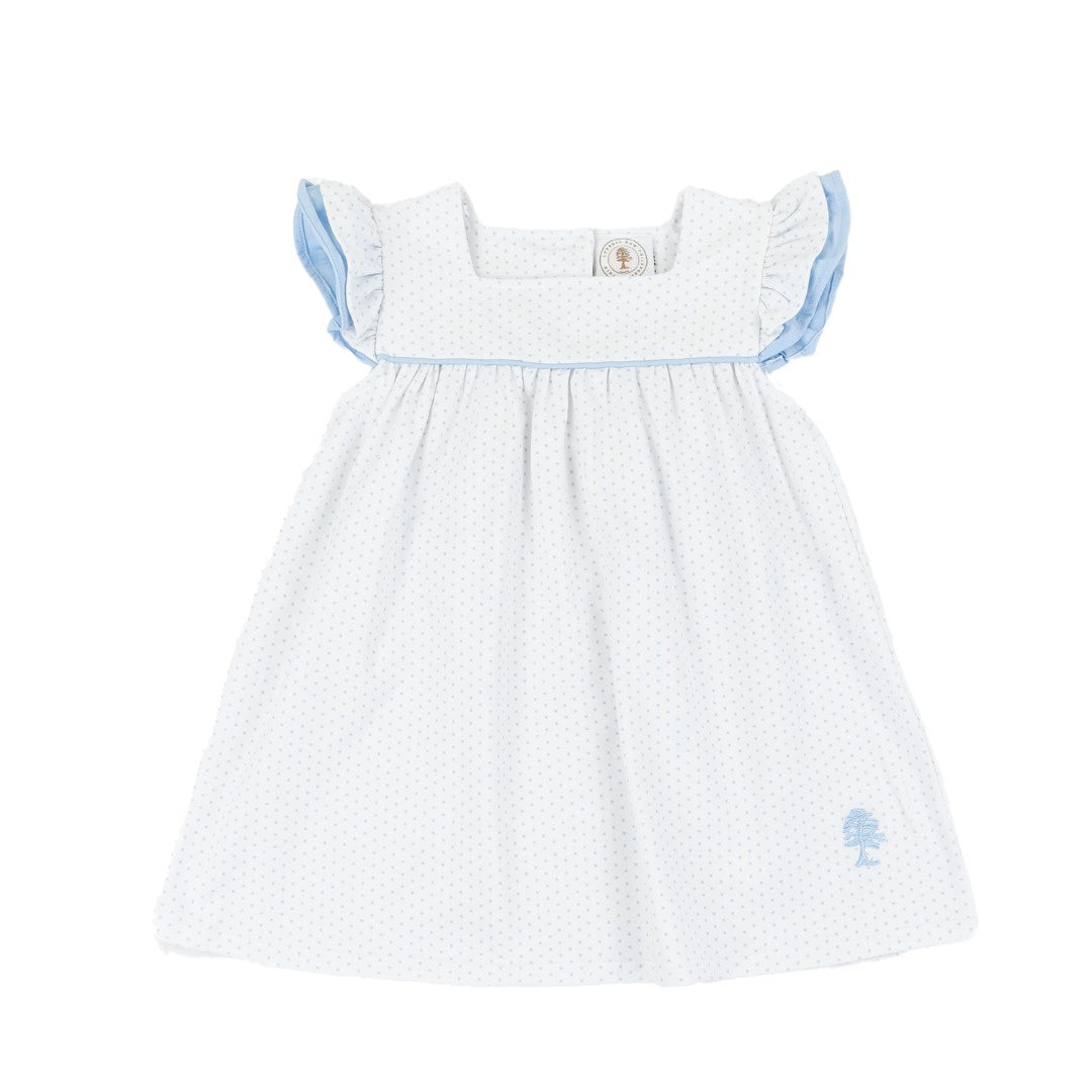 Cypress Row Classic Blue Dot Flutter Dress 5301