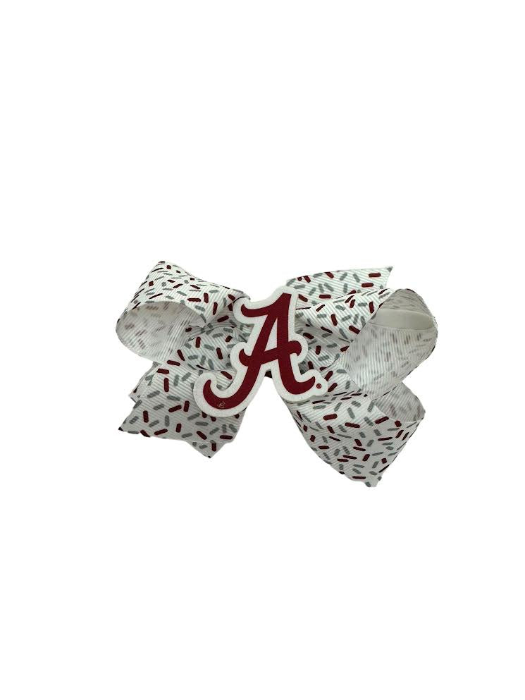 Wee Ones Confetti Grosgrain Bow w/ Collegiate Badge