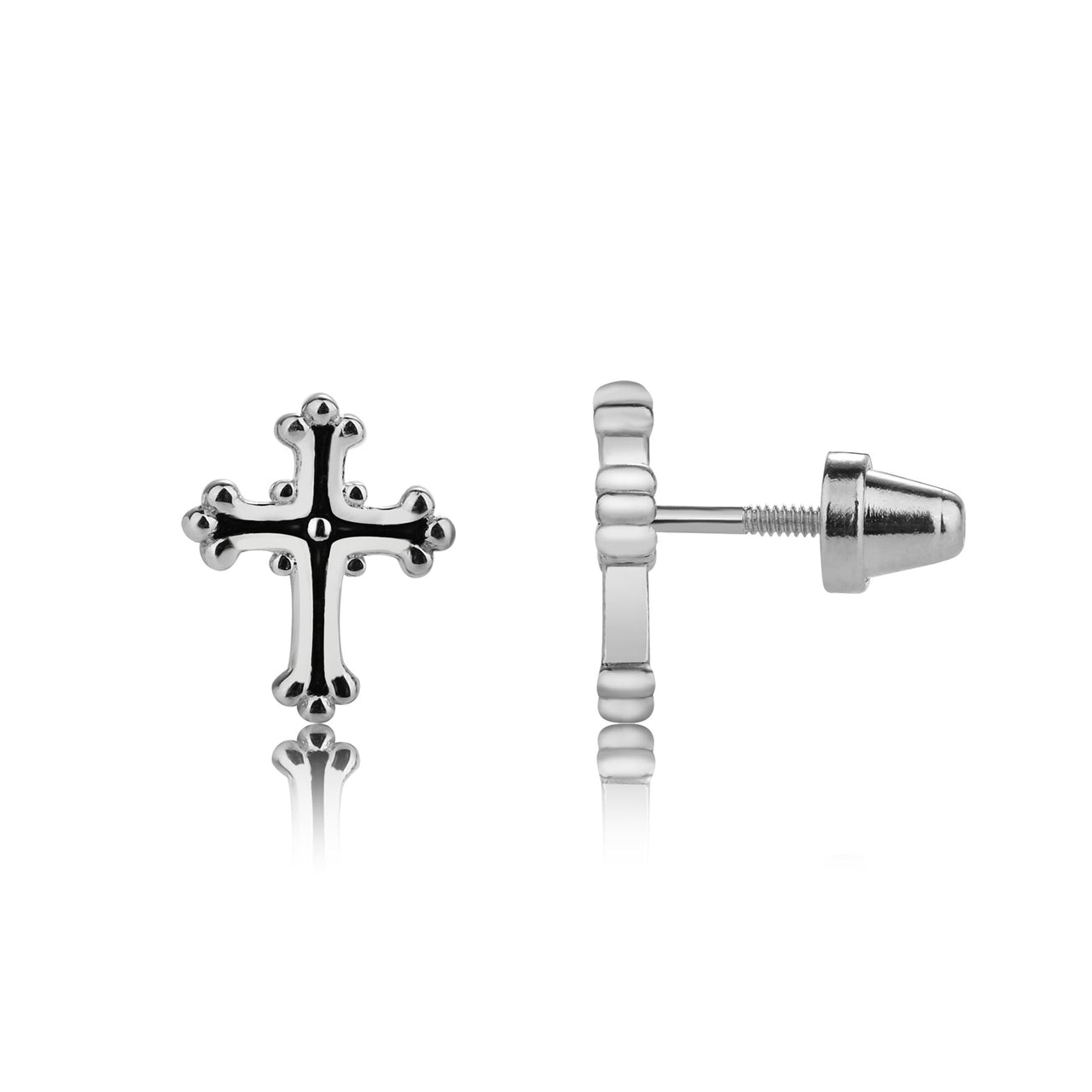 Cherished Moments Scrolled Sterling Silver Cross Earrings