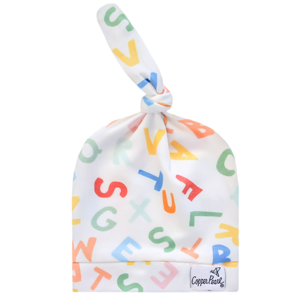 Copper Pearl Newborn Top Knot Hat