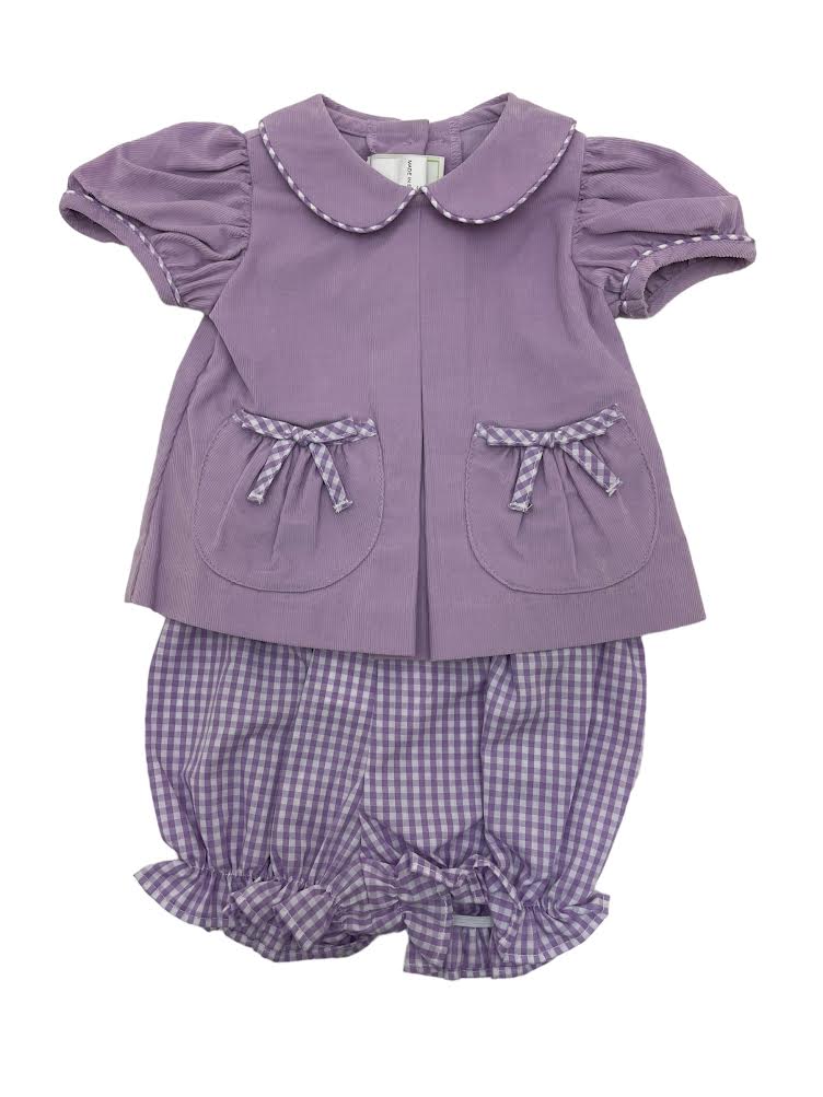 Zuccini Cicely Bloomer Set Lavender Cord 5008
