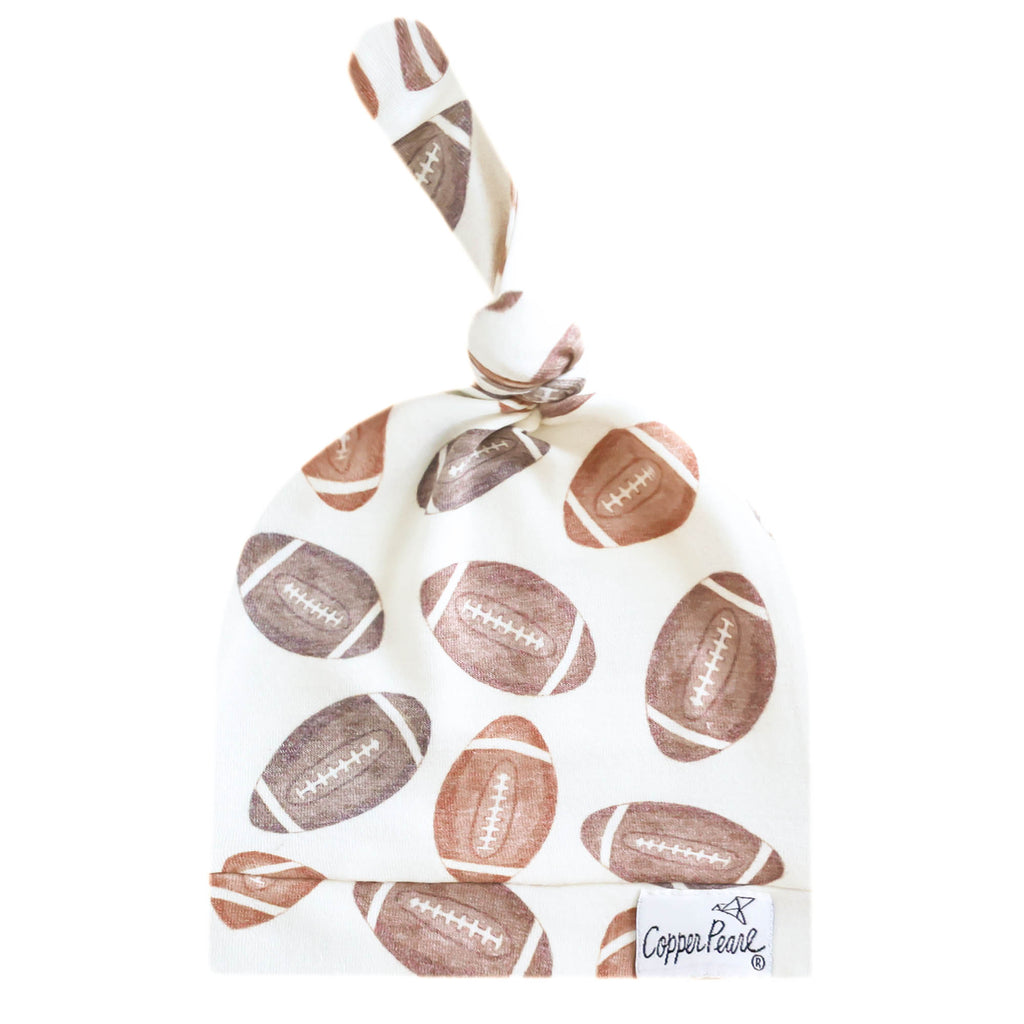 Copper Pearl Newborn Top Knot Hat