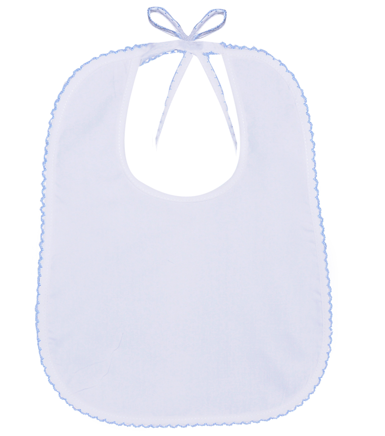 Baby Sen White Bib W/Picot Trim 5012