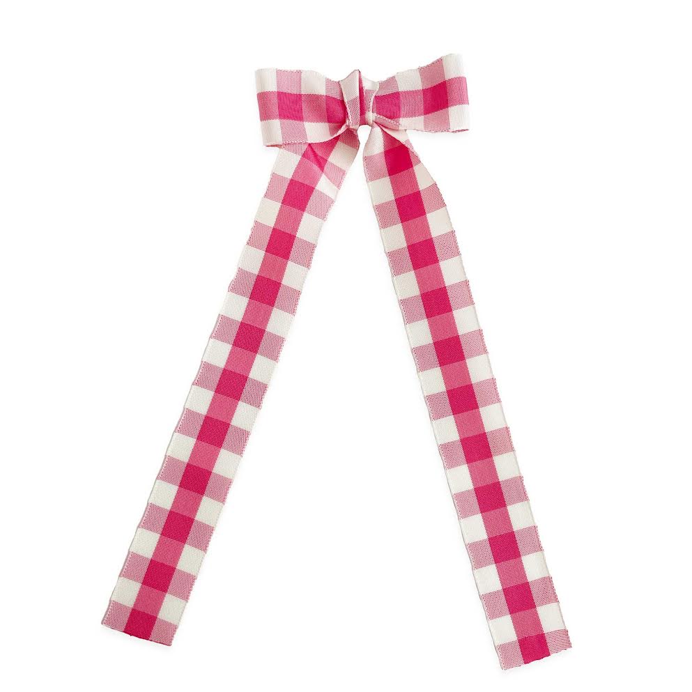 Eva's House Long Tail Gingham Taffeta Bow 5101