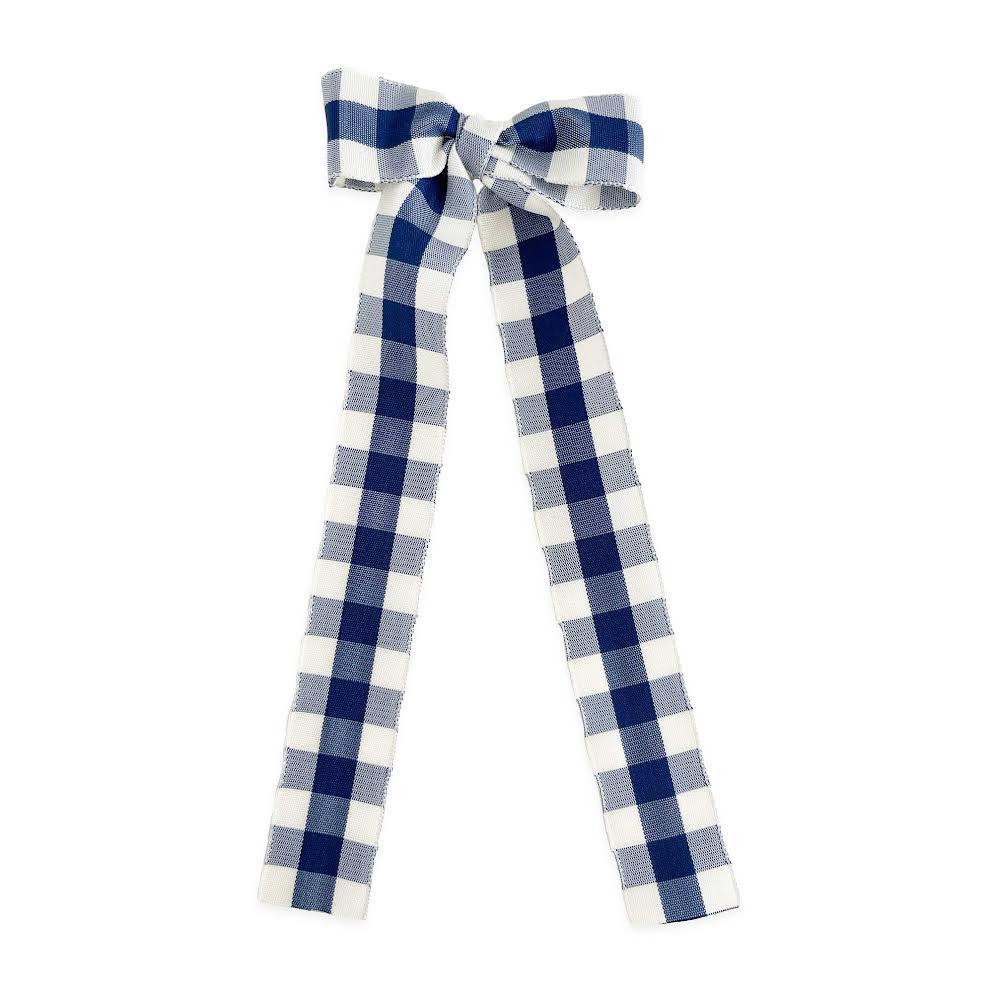 Eva's House Long Tail Gingham Taffeta Bow 5101