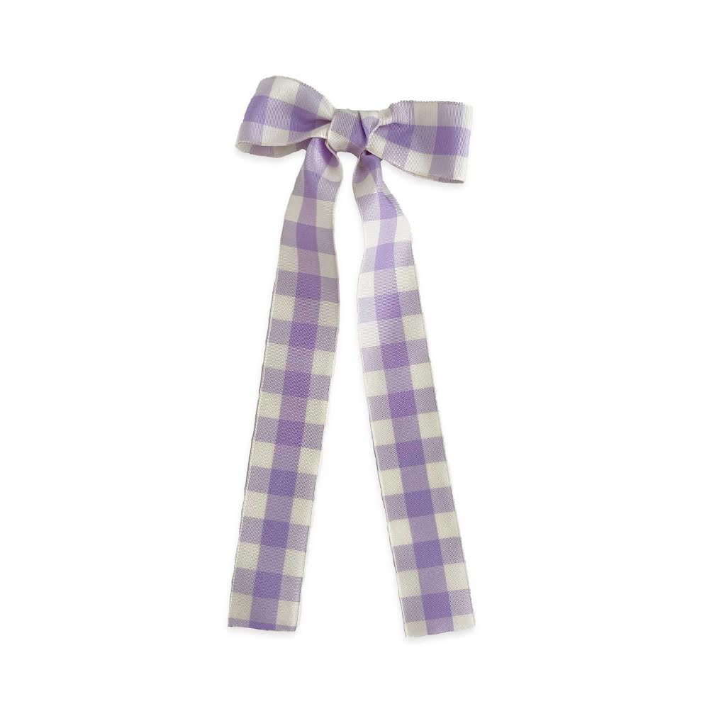Eva's House Long Tail Gingham Taffeta Bow 5101