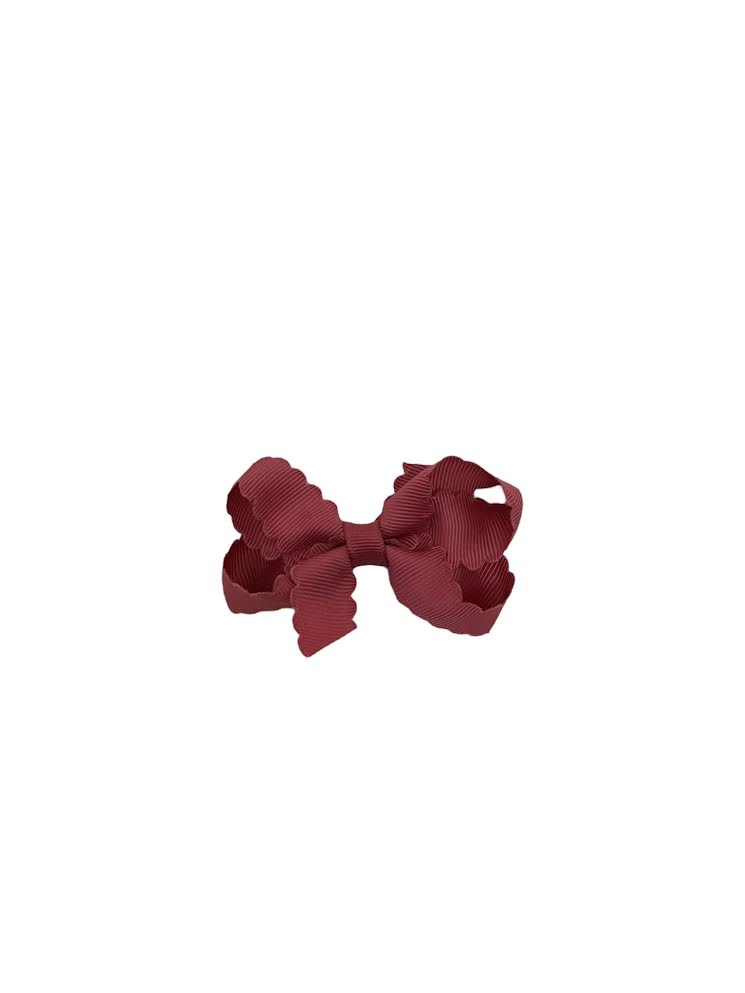 Wee Ones Mini Grosgrain Hair Bow w/ Scalloped Edge