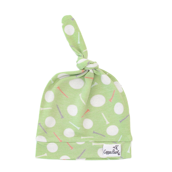 Copper Pearl Newborn Top Knot Hat