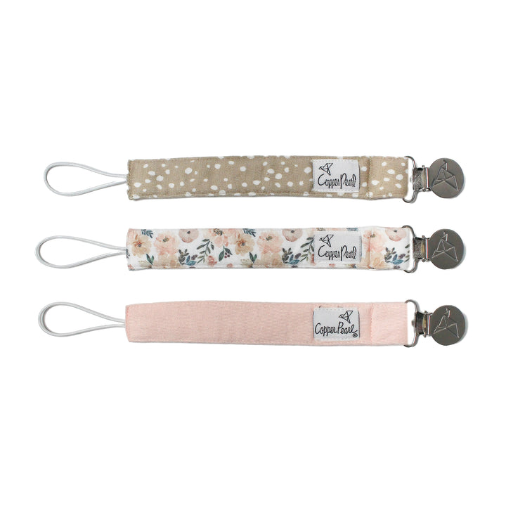 Copper Pearl Binky Clip 3 Pack