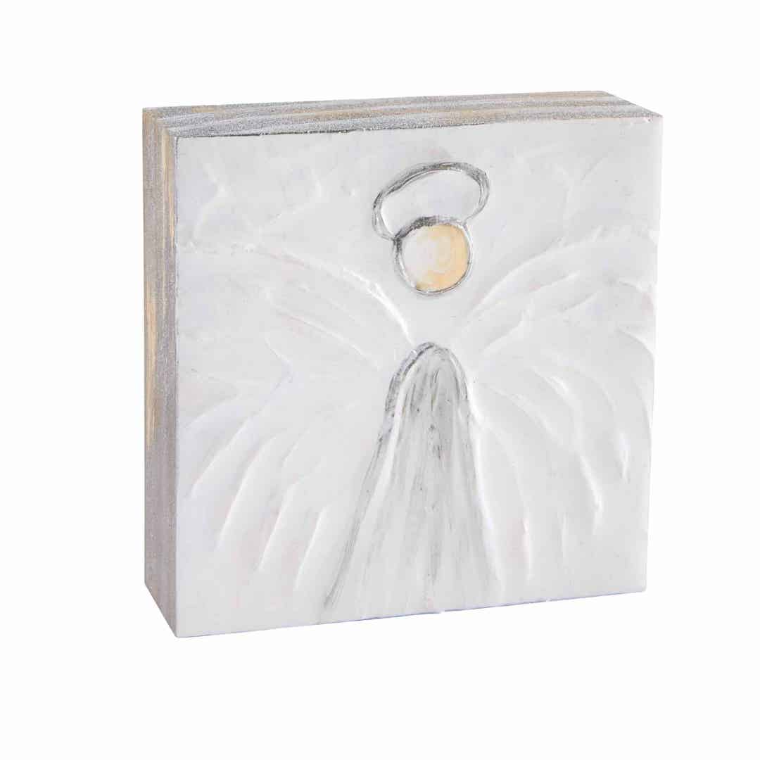 Mud Pie Angel Block Plaque