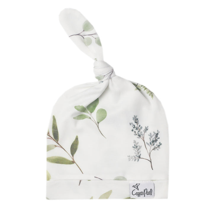 Copper Pearl Newborn Top Knot Hat