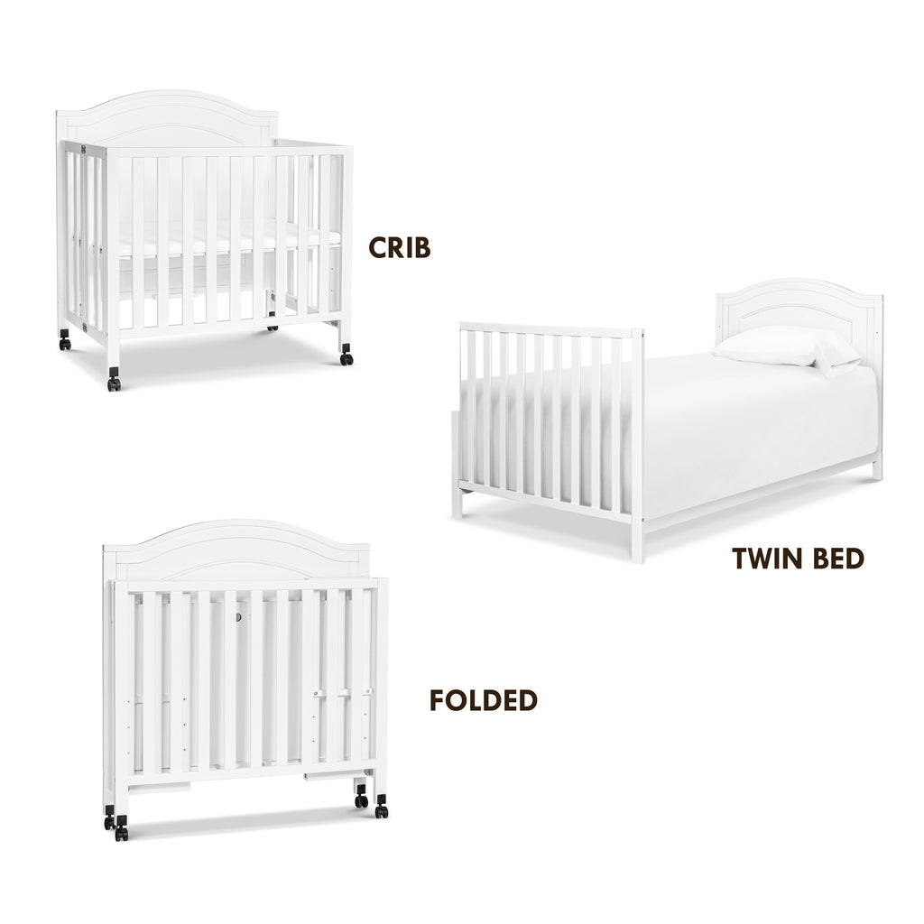 DaVinci Charlie Folding Portable 3-in-1 Mini Crib M12898W
